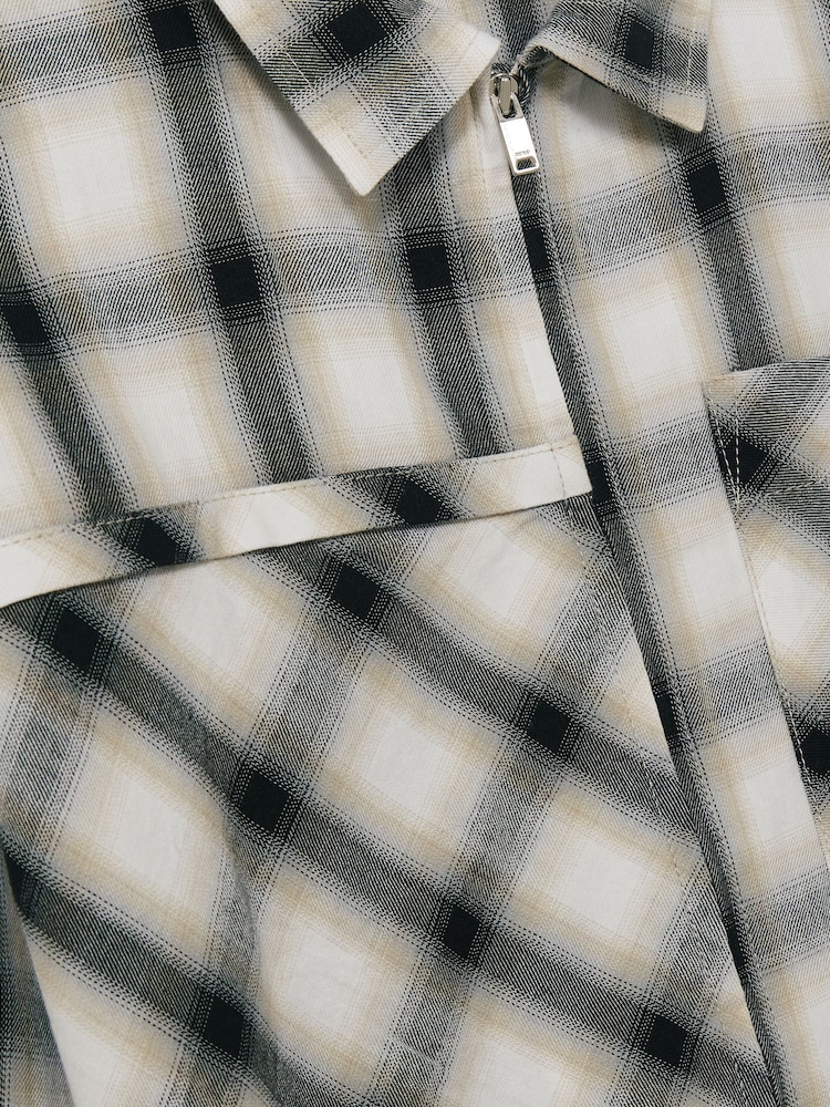 Reiss Grey Ulla 9-13 yrs 100% Cotton Oversized Check Shirt - Image 4 of 4