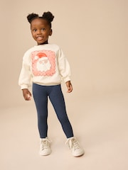 Cream Santa Christmas Crew Sweatshirt and Legging Set (3mths-7yrs) - Image 2 of 3