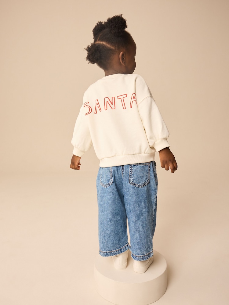 Cream Santa Christmas Crew Sweatshirt and Legging Set (3mths-7yrs) - Image 3 of 3