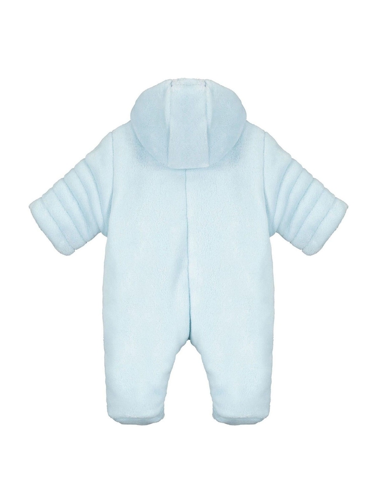 Emile Et Rose Blue Deep Pile Fleece Pramsuit with 3D teddy - Image 4 of 5