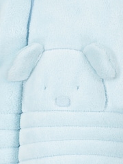 Emile Et Rose Blue Deep Pile Fleece Pramsuit with 3D teddy - Image 5 of 5