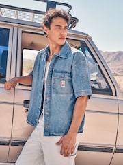 Wrangler Blue Short Sleeve CJ Overshirt - Image 2 of 9