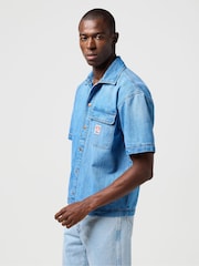 Wrangler Blue Short Sleeve CJ Overshirt - Image 4 of 9
