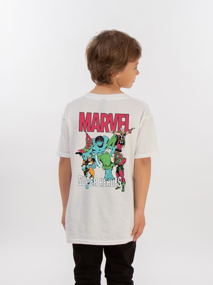 Brands In White Avengers Marvel Super Heroes Boys 100% Cotton T-Shirt - Image 2 of 4