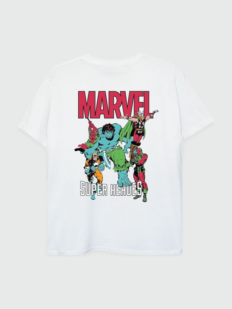Brands In White Avengers Marvel Super Heroes Boys 100% Cotton T-Shirt - Image 4 of 4