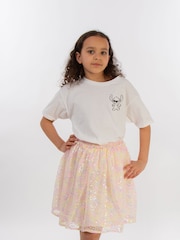 Brands In White Disney Lilo & Stitch Wink 100% Cotton Girls T-Shirt - Image 1 of 4