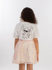 Brands In White Disney Lilo & Stitch Wink 100% Cotton Girls T-Shirt - Image 2 of 4