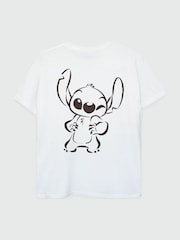 Brands In White Disney Lilo & Stitch Wink 100% Cotton Girls T-Shirt - Image 3 of 4