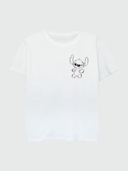 Brands In White Disney Lilo & Stitch Wink 100% Cotton Girls T-Shirt - Image 4 of 4