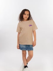 Brands In Natural Disney Lilo & Stitch Cutie Graffiti 100% Cotton Girls T-Shirt - Image 1 of 4