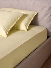 MADE.COM Yellow Cosy Washed Cotton Extra Deep Fitted Sheet - Image 1 of 3