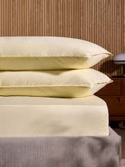 MADE.COM Buttermilk Yellow Cosy Washed Cotton Pillowcase Set of 2 - Image 1 of 3