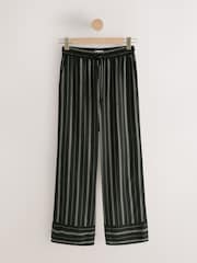 Black & White Stripe Linen Blend Pyjama Bottoms 2 Pack - Image 3 of 8
