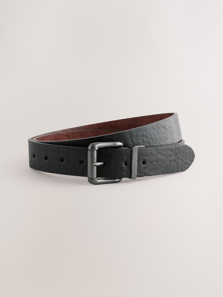Black Casual Reversible Belt - Image 1 of 5