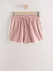 Pink/Ecru Stripe Towelling 100% Cotton Shorts 2 Pack - Image 2 of 5