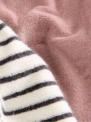 Pink/Ecru Stripe Towelling 100% Cotton Shorts 2 Pack - Image 4 of 5