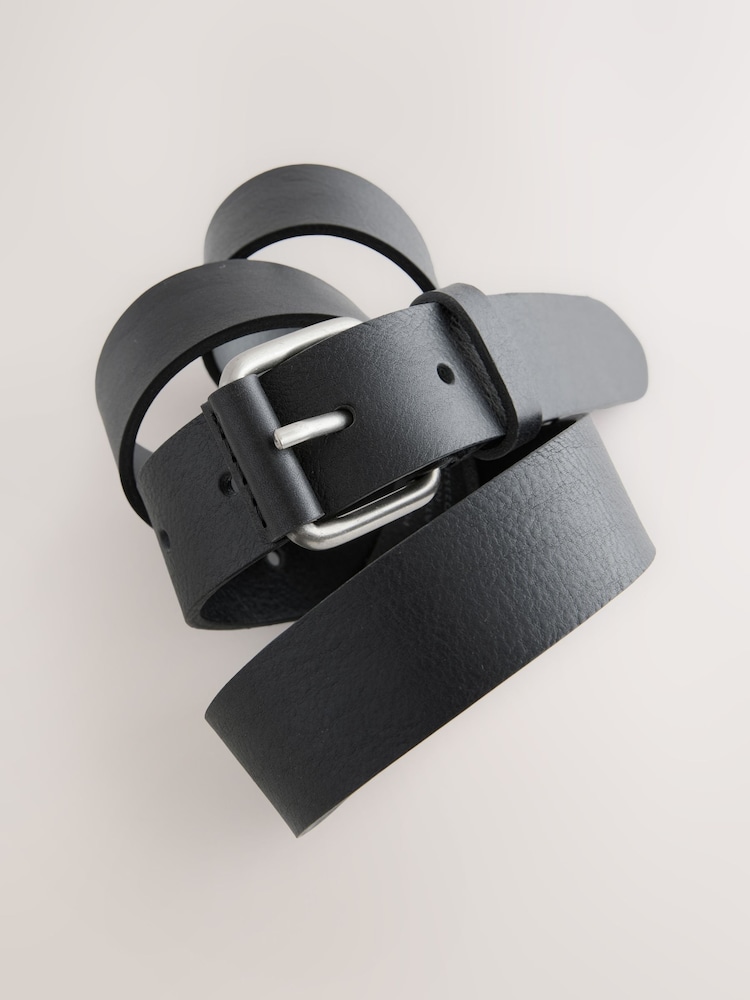 Black Casual Leather Belt - Image 2 of 3 Black Casual Leather Belt - Image 2 of 3