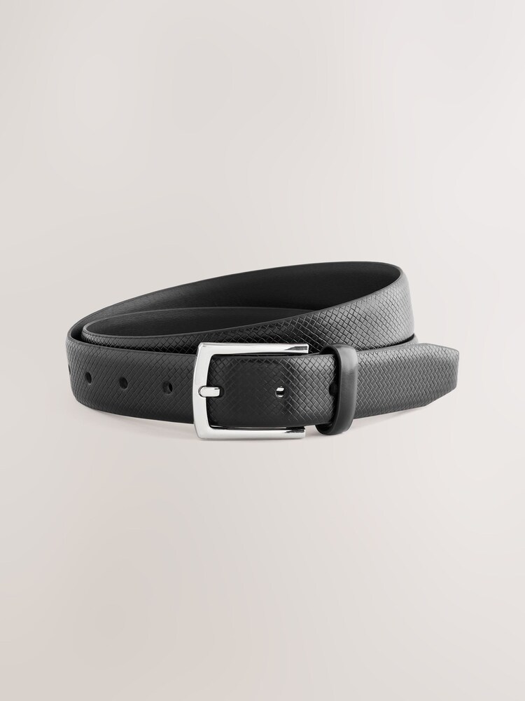 Black Formal Texture Belt - Image 2 of 4 Black Formal Texture Belt - Image 2 of 4