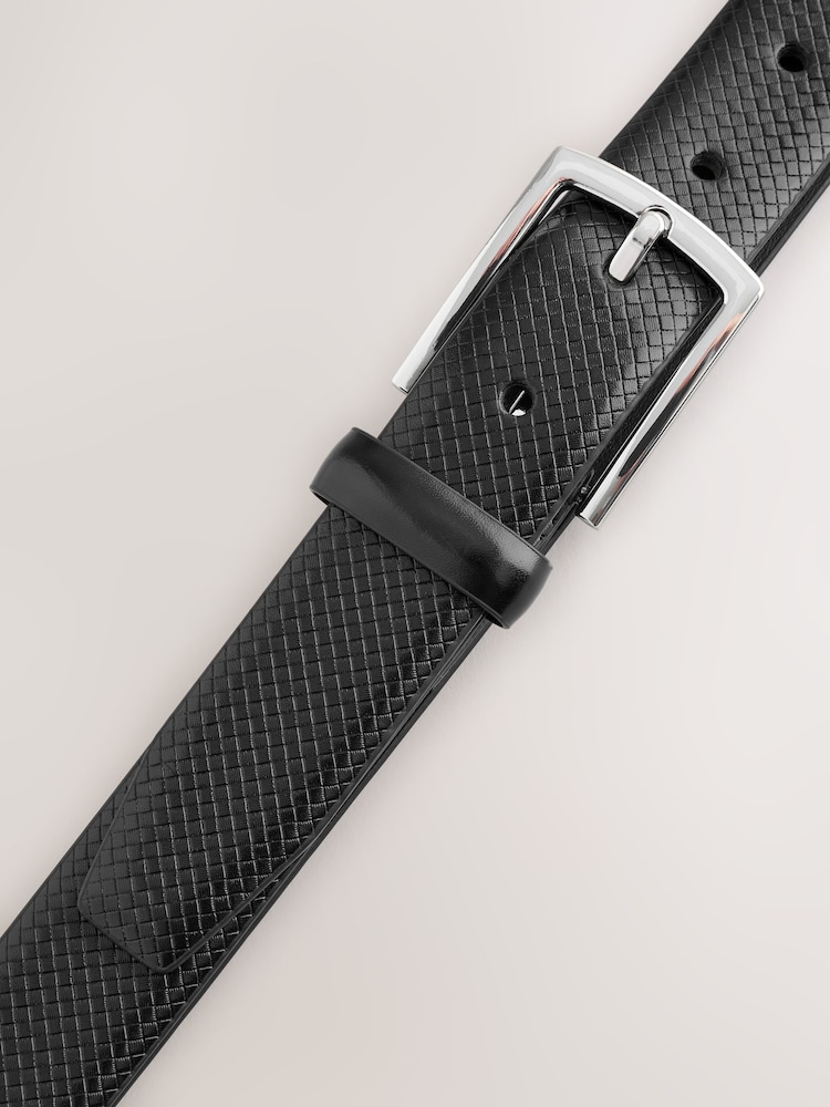 Black Formal Texture Belt - Image 4 of 4 Black Formal Texture Belt - Image 4 of 4