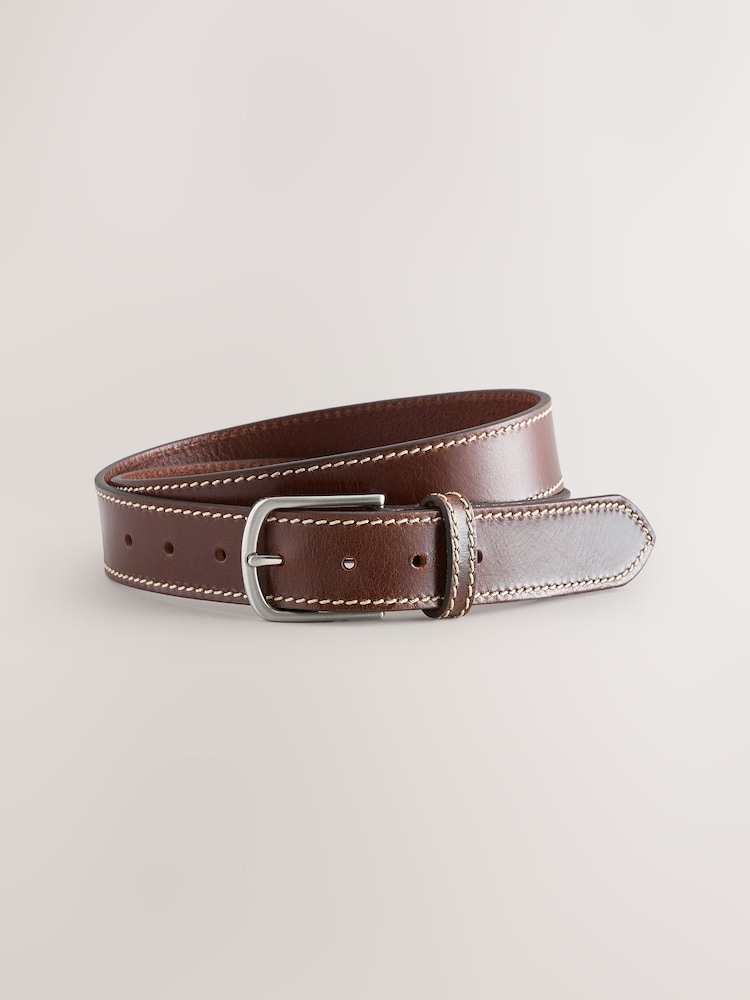 Brown Casual Leather Belt - Image 1 of 4