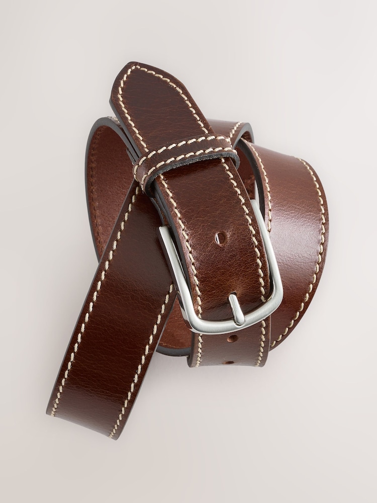 Brown Casual Leather Belt - Image 4 of 4
