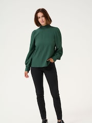 Kaffe Ditte Smock Neck Long Sleeve Blouse - Image 2 of 4