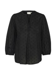 Kaffe Kajollia Notch Neck 3/4 Sleeve 100% Cotton Blouse - Image 4 of 5