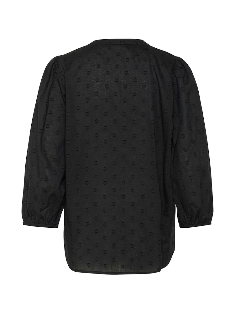 Kaffe Kajollia Notch Neck 3/4 Sleeve 100% Cotton Blouse - Image 5 of 5