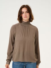 Kaffe Casual Fit KAtrine Smock Neck Blouse - Image 1 of 5