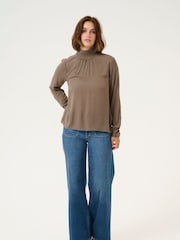 Kaffe Casual Fit KAtrine Smock Neck Blouse - Image 2 of 5
