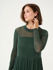 Kaffe Kaolga Mesh Glitter Midi Dress - Image 3 of 5