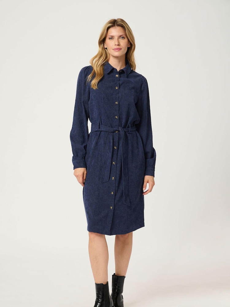 Kaffe Vera Corduroy Knee Length Shirt Dress - Image 1 of 6 Kaffe Vera Corduroy Knee Length Shirt Dress - Image 1 of 6