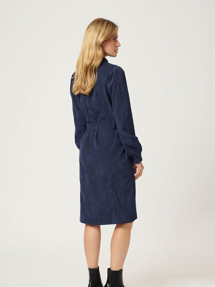 Kaffe Vera Corduroy Knee Length Shirt Dress - Image 2 of 6 Kaffe Vera Corduroy Knee Length Shirt Dress - Image 2 of 6