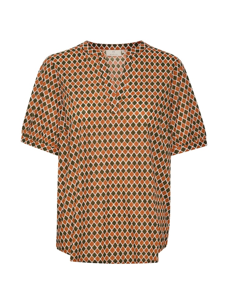 Kaffe Kasally Short Sleeve Brown Blouse - Image 4 of 5