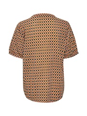 Kaffe Kasally Short Sleeve Brown Blouse - Image 5 of 5