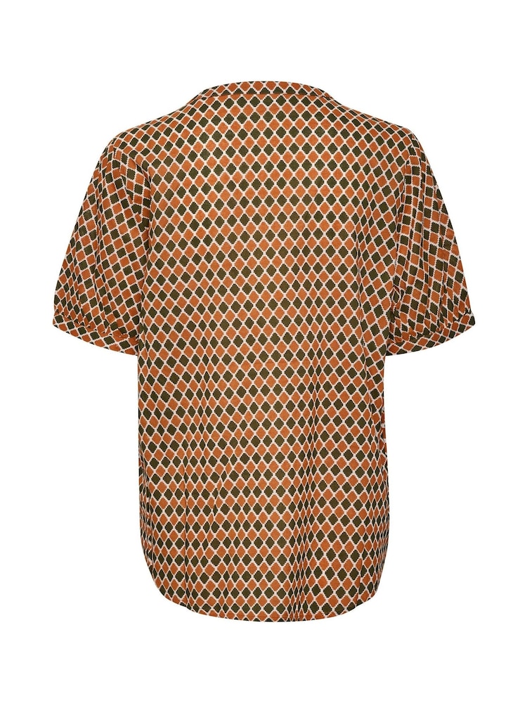 Kaffe Kasally Short Sleeve Brown Blouse - Image 5 of 5