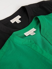 Love & Roses Black and Green X2 Notch Neck Jersey T-Shirt 2 Pack - Image 7 of 7