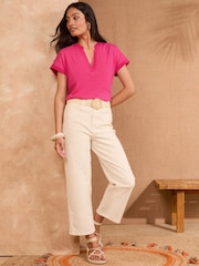 Pink - Love & Roses V-Neck Jersey T-Shirt - Bild 3 von 4