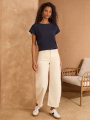 Love & Roses Navy Blue Crew Neck Jersey T-Shirt - Image 3 of 4