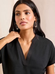 Love & Roses Black V-Neck Jersey T-Shirt - Image 2 of 4