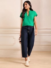 Love & Roses Bright Green V-Neck Jersey T-Shirt - Image 3 of 4