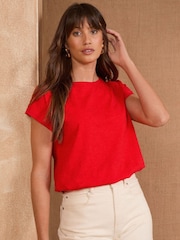 Love & Roses Red Crew Neck Jersey T-Shirt - Image 1 of 4