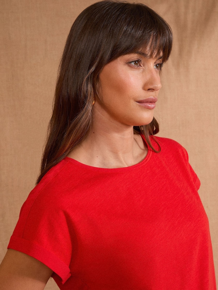Love & Roses Red Crew Neck Jersey T-Shirt - Image 2 of 4