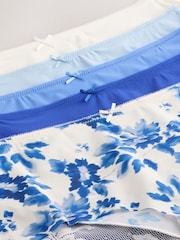 Blue Floral Midi No VPL Lace Back Briefs 5 Pack - Image 11 of 11
