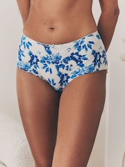 Blue Floral Midi No VPL Lace Back Briefs 5 Pack - Image 2 of 11