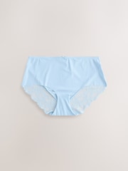 Blue Floral Midi No VPL Lace Back Briefs 5 Pack - Image 6 of 11