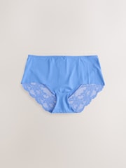 Blue Floral Midi No VPL Lace Back Briefs 5 Pack - Image 7 of 11