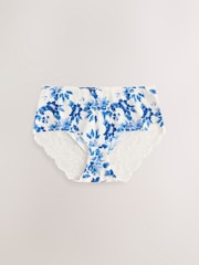Blue Floral Midi No VPL Lace Back Briefs 5 Pack - Image 9 of 11