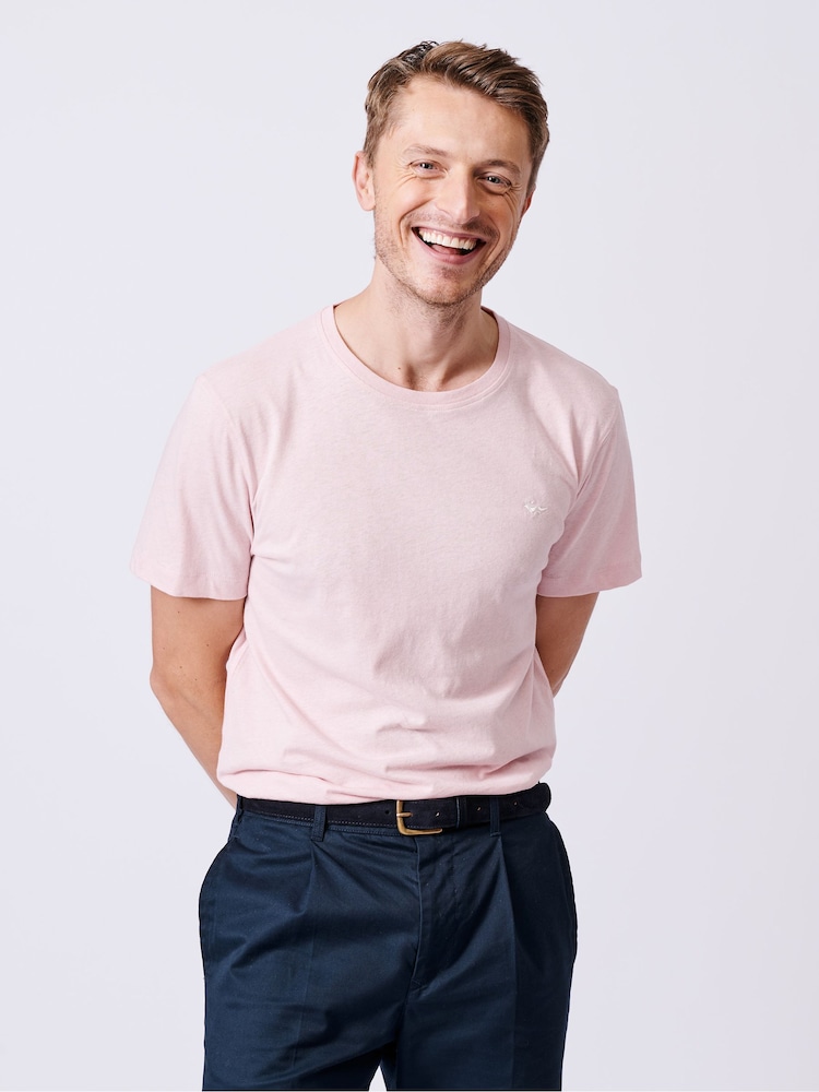 Pink - Aubin Hampton T-Shirt aus Baumwollleinen - Bild 1 von 5