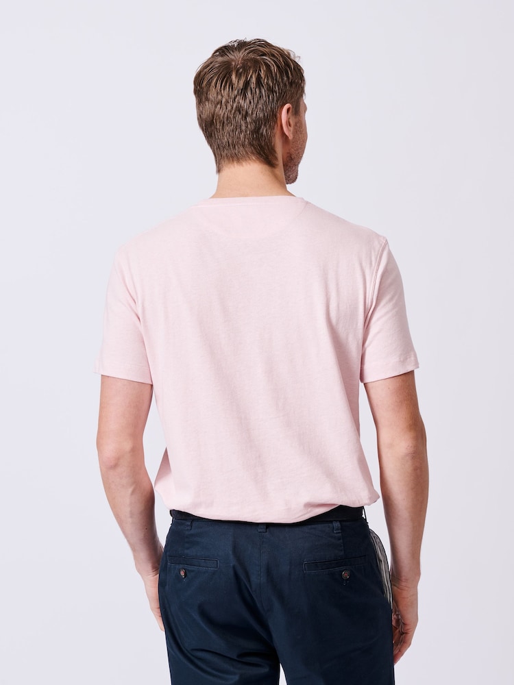 Pink - Aubin Hampton T-Shirt aus Baumwollleinen - Bild 2 von 5
